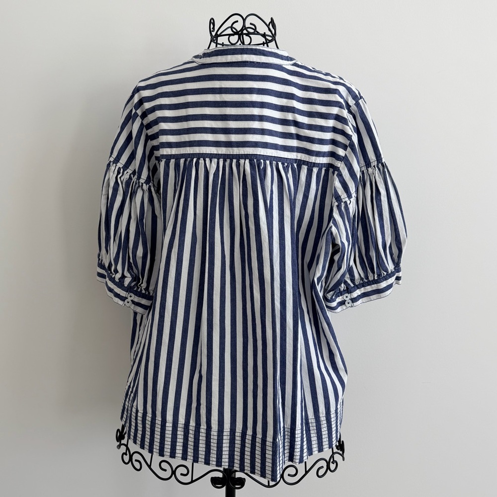 Anthropologie Navy and White Striped Top - Picture 3 of 4